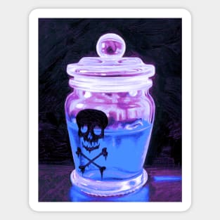 Skull & Crossbones potion glass whisky drinks decanter Sticker